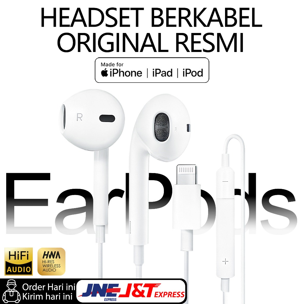 CATRA -  Kabel Earphone Apple Original - Support Semua Tipe iPhone 8/XR/XS/11/12/13/14/15/16/17 Pro 