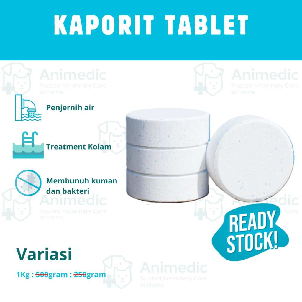 Animedic Kaporit Tablet/ Penjernih Air Kolam dan Air Sumur