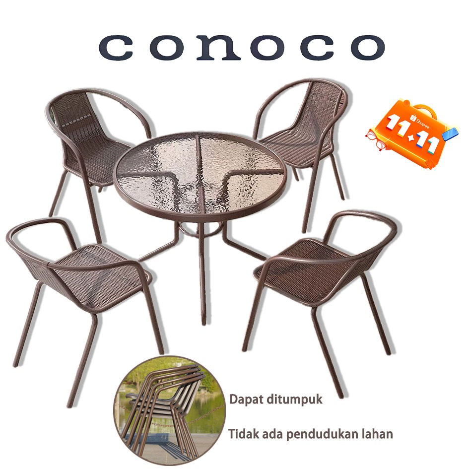 CONOCO Set Meja Kursi Taman Teras Minimalis isi 2 Kursi 1 Meja / Kursi Teras Minimalis