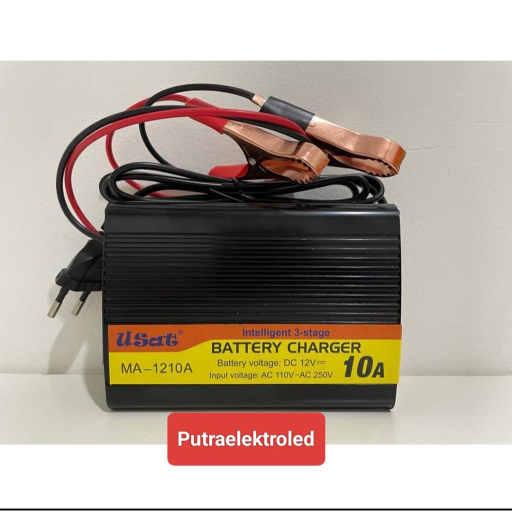 Charger Aki 12V 10A USAT / Charger Aki Otomatis 12V 10A Usat / Charger Aki 12 Volt 10 Amper Usat