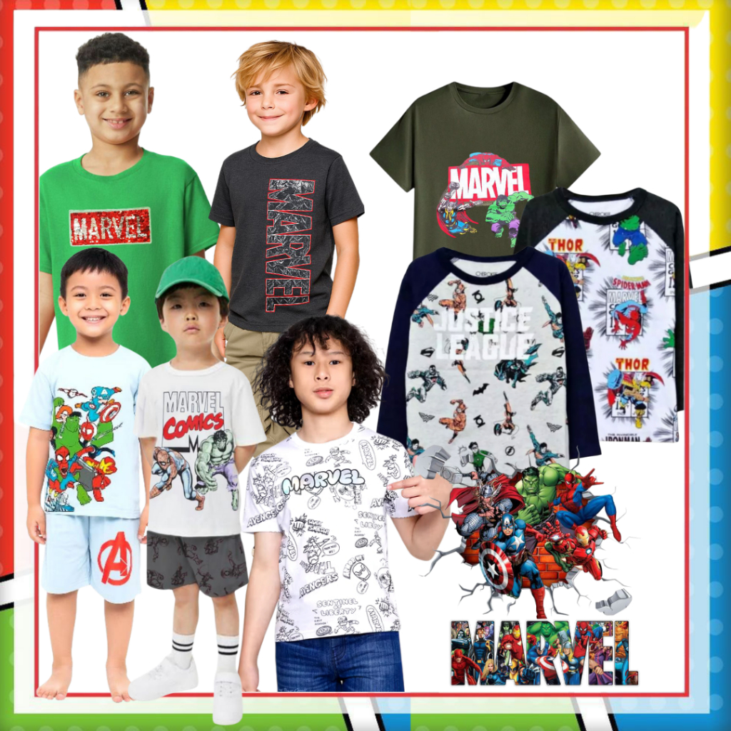 Pakaian Superhero MARVEL Baju Setelan anak laki laki usia 1 sd 12 Tahun Original Brand Export Bahan 