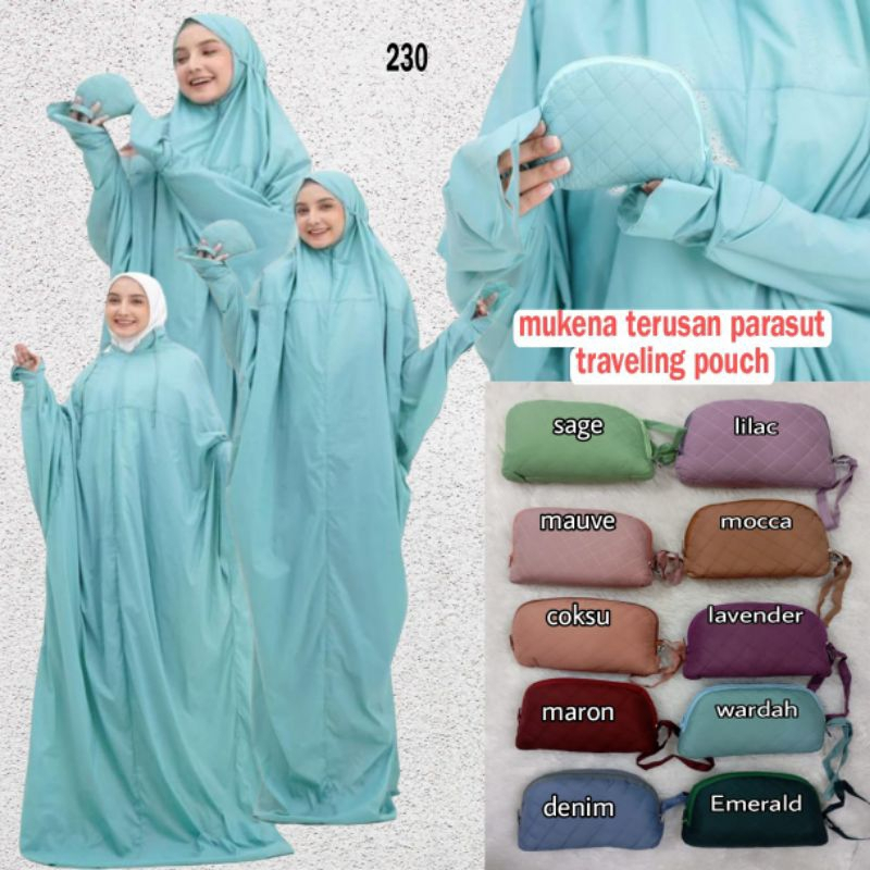 MUKENA POLOS PARASUT KOREA LOUFIE TERUSAN