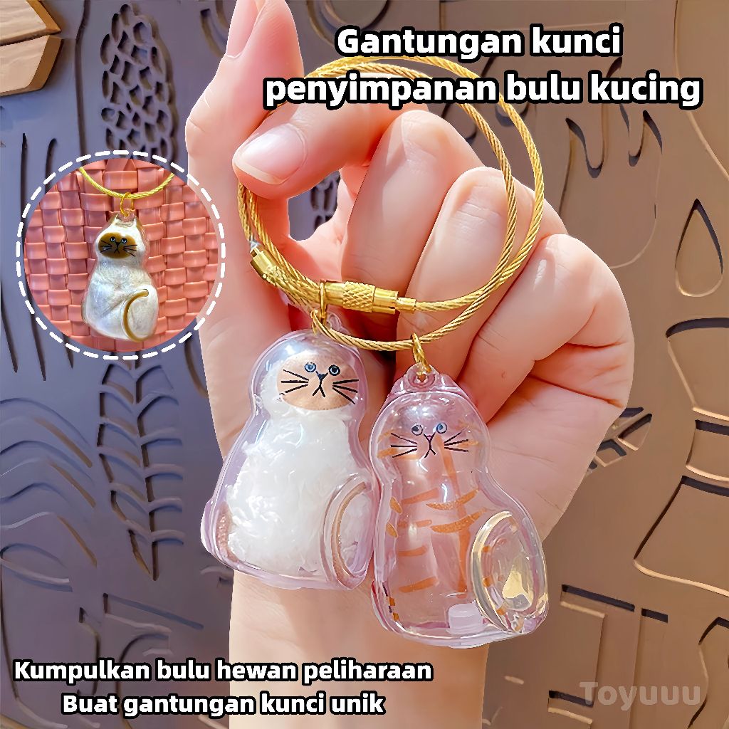 Kotak Penyimpanan Bulu Kucing/Gantungan Kunci Transparan/Kapsul Bulu Kucing Bernilai Tinggi/Kotak Pe