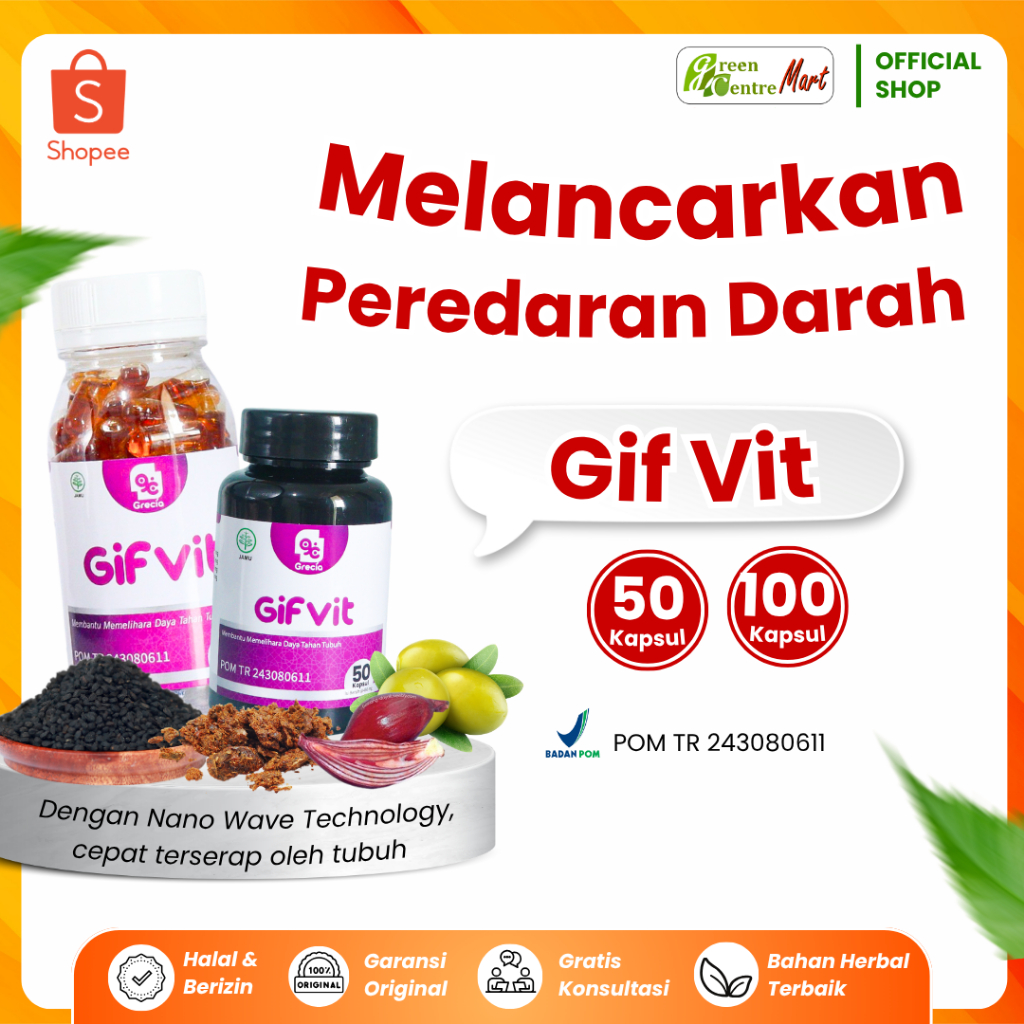GIF VIT KAPSUL – SUPLEMEN HERBAL UNTUK KESEHATAN JANTUNG & TEKANAN DARAH