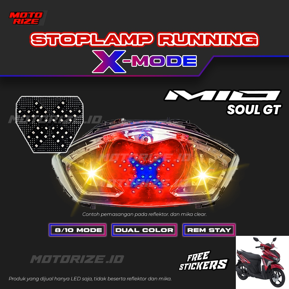STOPLAMP RUNNING X MODE MIO SOUL GT LAMPU REM LED MOTOR VARIASI MOTOR YAMAHA MIO SOUL GT