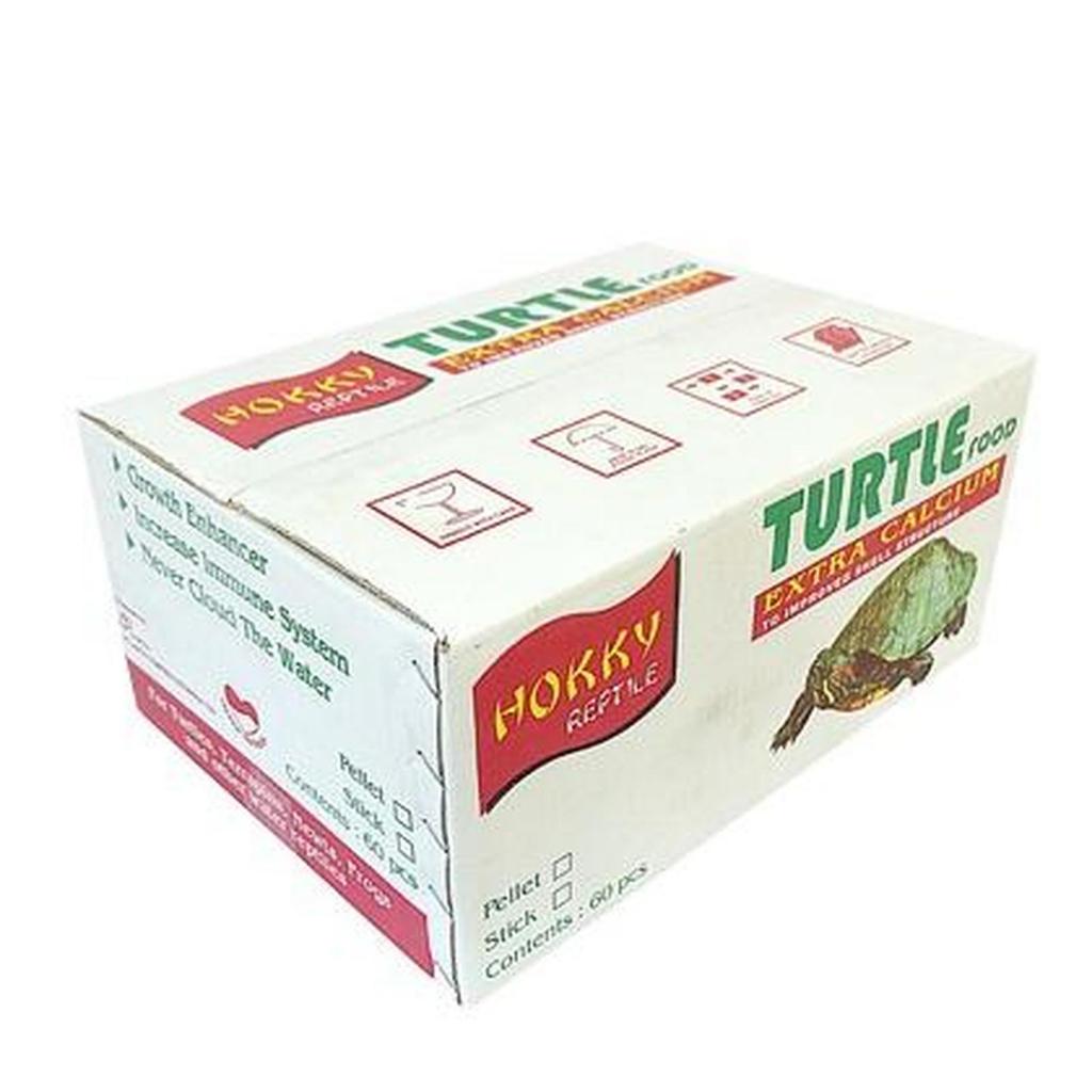HOKKY TURTLE 1 DUS Hokky Pelet Pakan Reptil kura kura Hokky Reptile Turtle Food Stick 100gr x 60pcs 