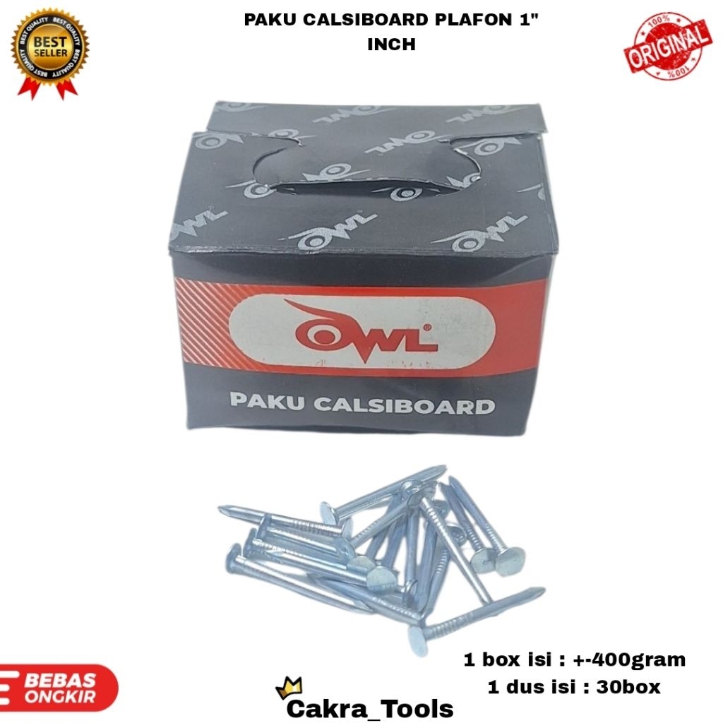 PAKU CALSIBOARD PLAFON 1 INCH / PAKU PLAFON CALSIBOARD 1 INCH ( 1 KOTAK KURANG LEBIH 0.4KG ]