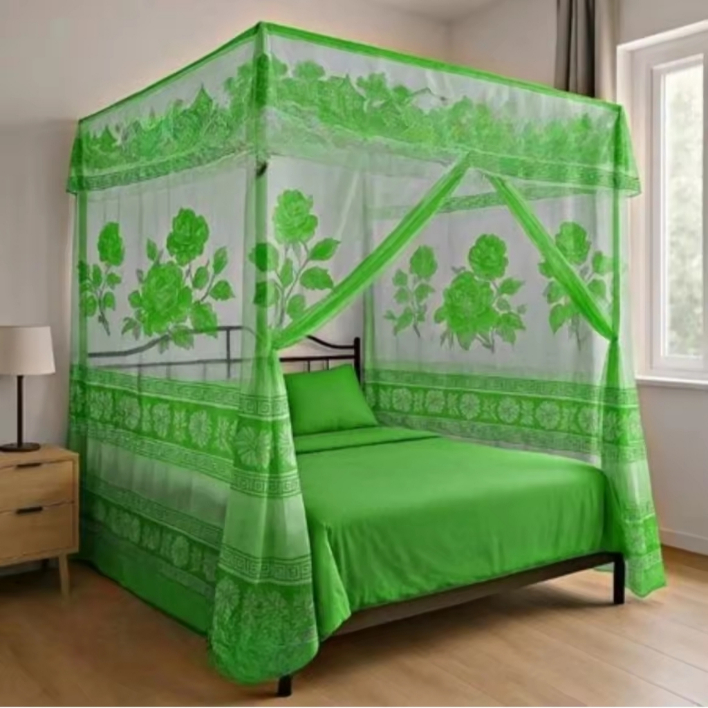 Kelambu Motif Bunga 200x200 Jumbo Bahan Halus / Kelambu Tidur Anti Nyamuk Motif Bunga 180x200