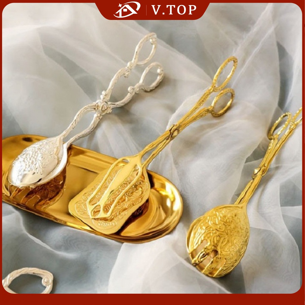 Capitan Kue Stainless Gold Jepitan Makanan Kue Dessert Klip Kue