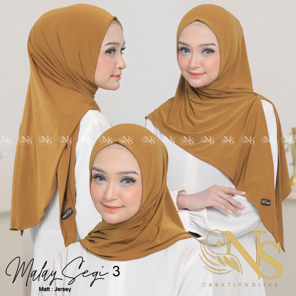 NS Hijab Bergo Pet Antem Malay Belah Kerudung Simple Hijab Instant Pashmina Instant Jersey Premium b