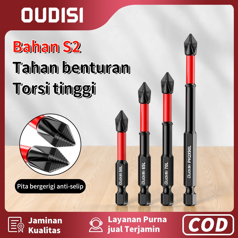 OUDISI Mata bor Obeng Magnetik Set kepala mata obeng set Baja 25*20/50*10MM Set Mata Obeng Magnetic