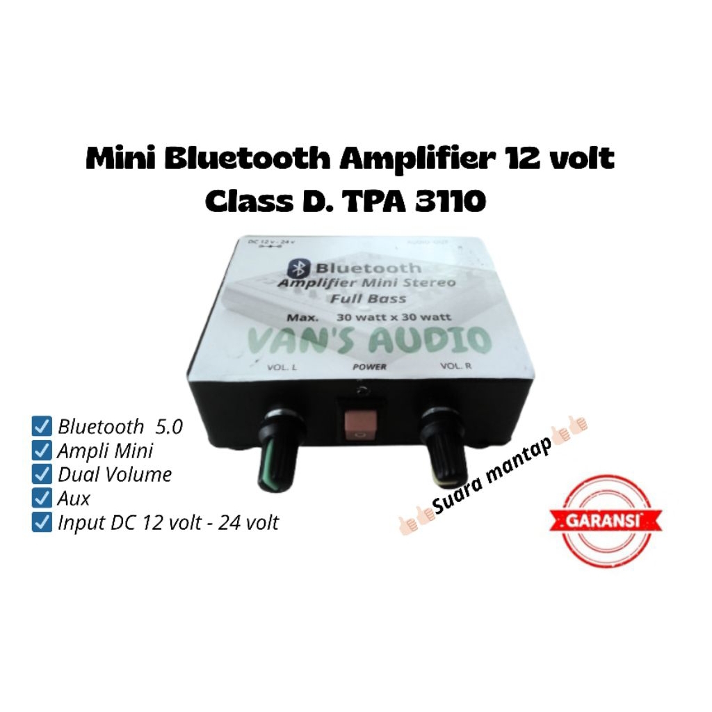 Power  Mini Bluetooth Amplifier Class D 12 volt TPA 3110
