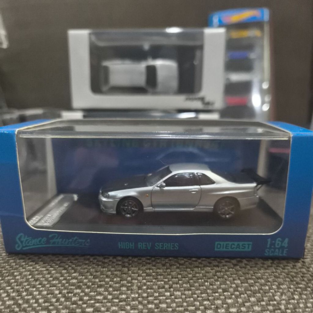 Diecast 1 64 Stance Hunters Nissan Skyline GTR R34 Silver Custom