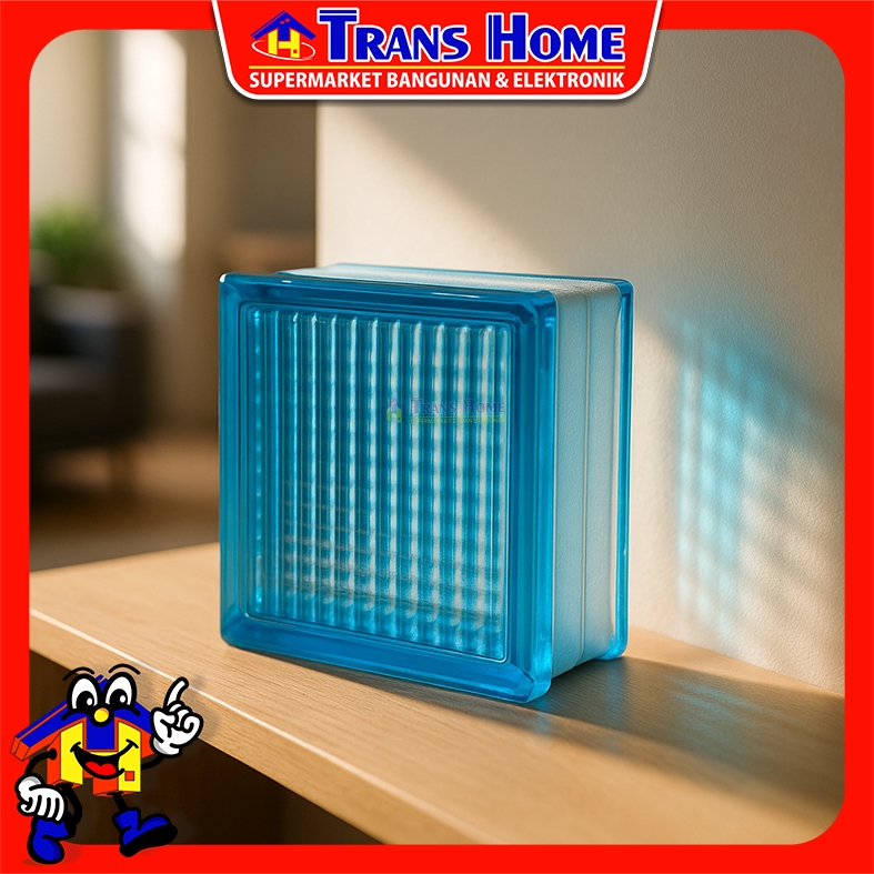 Glass Block Mulia Quadra Dark Blue, Light Blue, Green, Bronze Color Series  – Partisi & Dinding Ruma