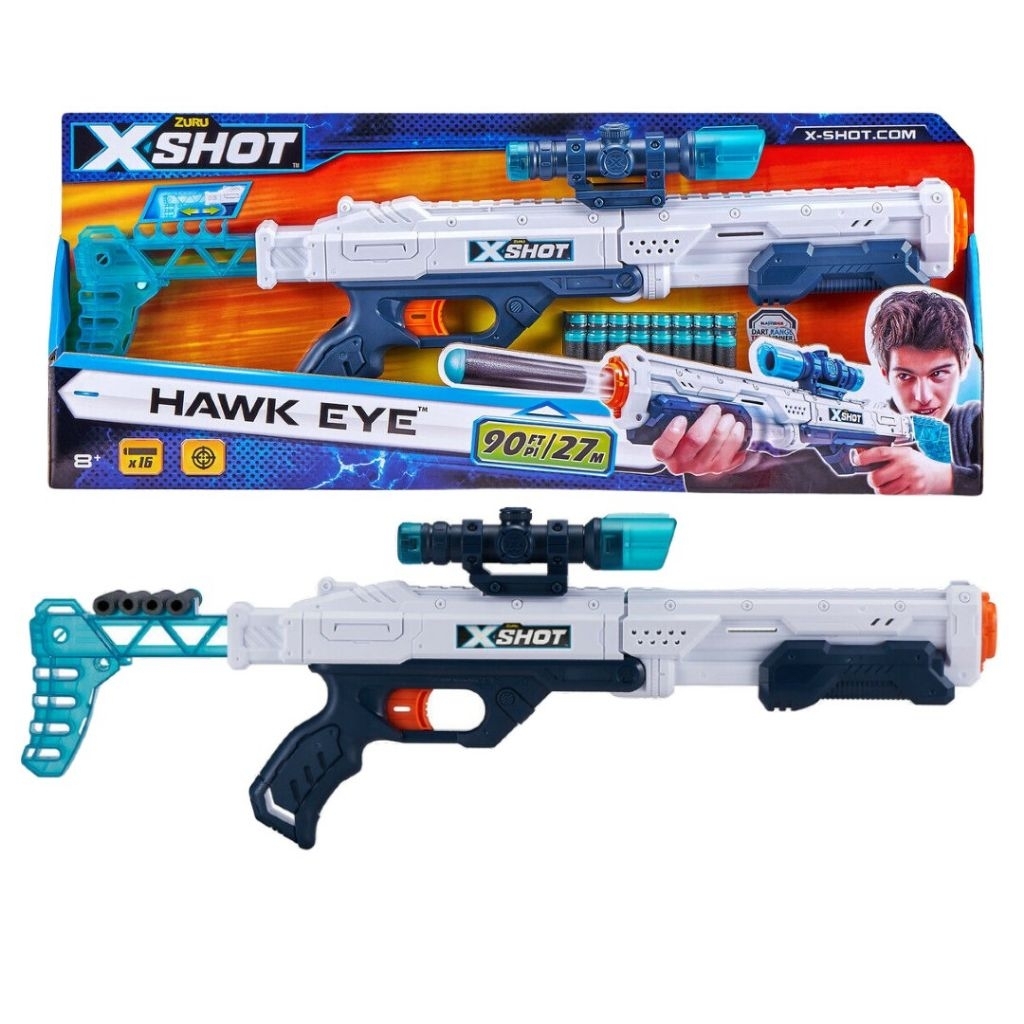 Zuru Xshot Hawk Eye 16 darts - Mainan Pistol / Tembakan dengan peluru