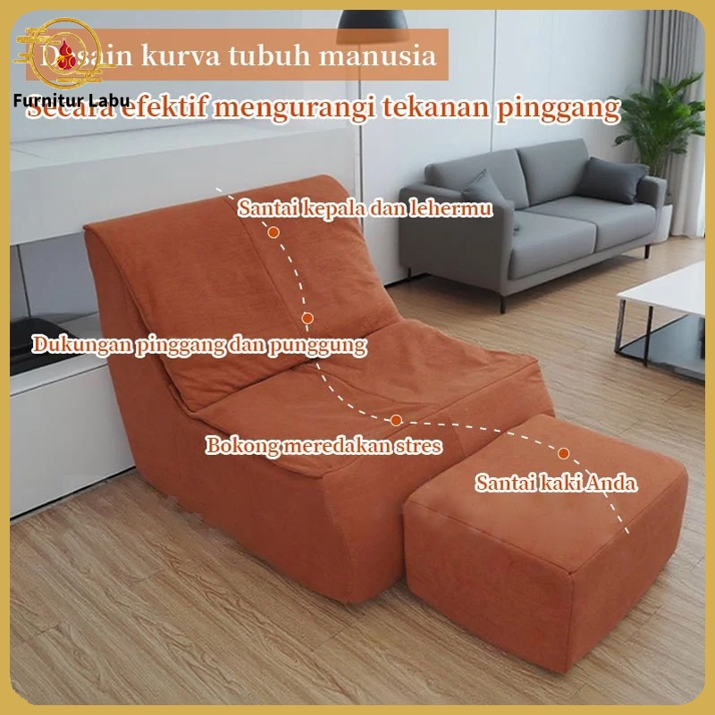 Sofa Kamar Tidur Estetika/Sofa dengan Bantalan Kaki/Sofa Ruang Tamu/Sofa Tunggal Minimalis/Sofa Bela