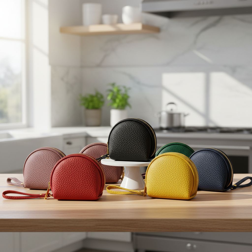 RUMAH TASIK Dompet Koin Minimalis Bahan Sintetis Motif Kulit Jeruk Simple Dan Elegan