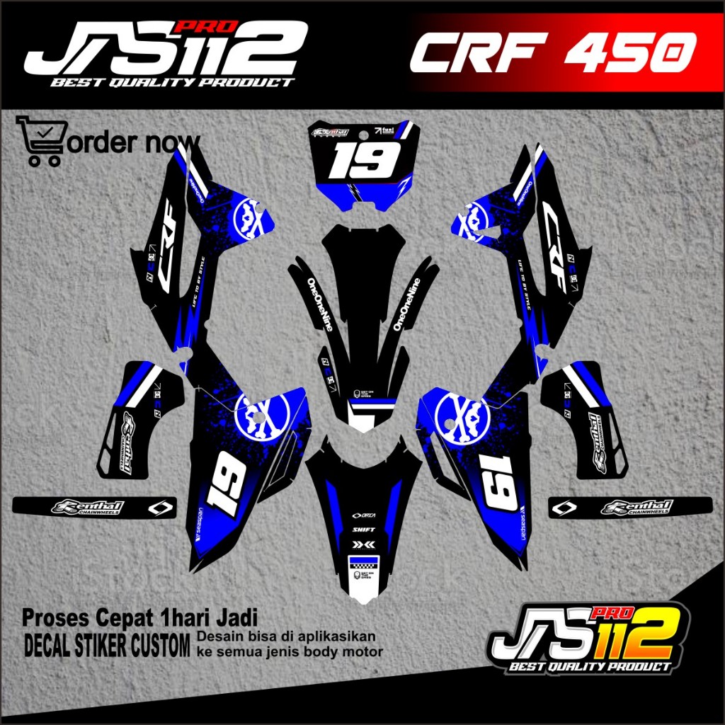 DECAL STIKER CRF 450 FULL BODY STIKER DECAL FULL BODY MOTOR CRF 450 FREE REQUEST