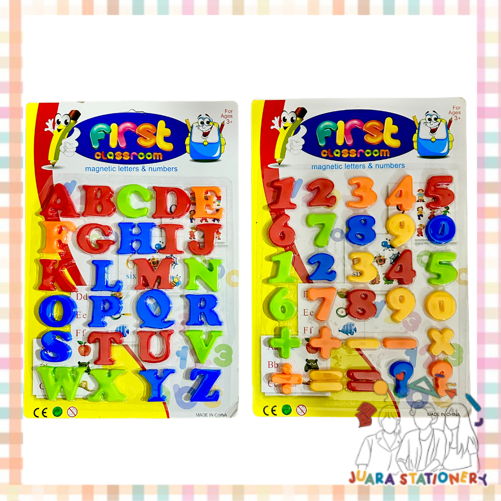 Mainan Huruf dan Angka Ukuran Besar / Magnet Edukasi Huruf Angka Mainan Edukasi Anak