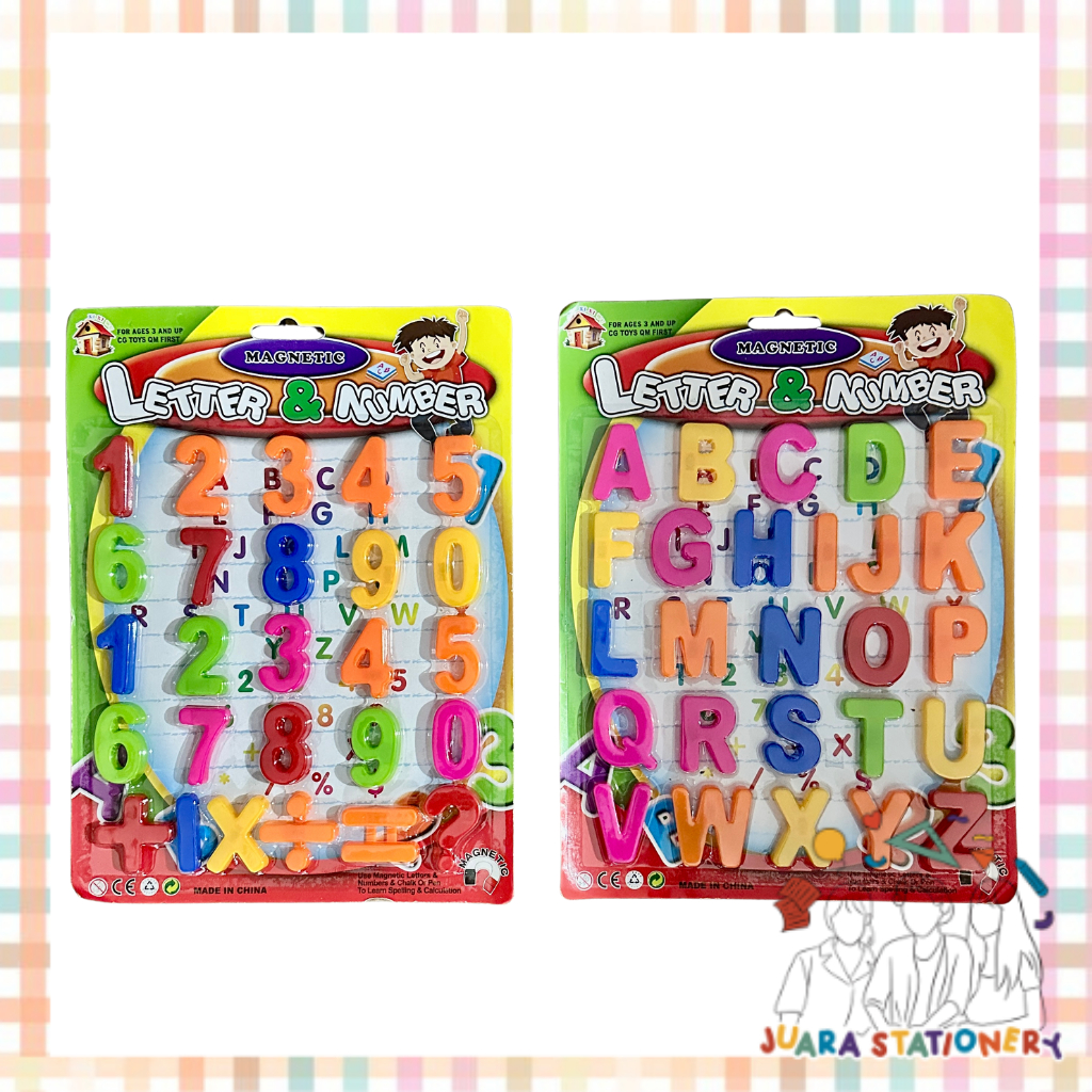 Mainan Huruf dan Angka Ukuran Kecil / Magnet Edukasi Huruf Angka Mainan Edukasi Anak