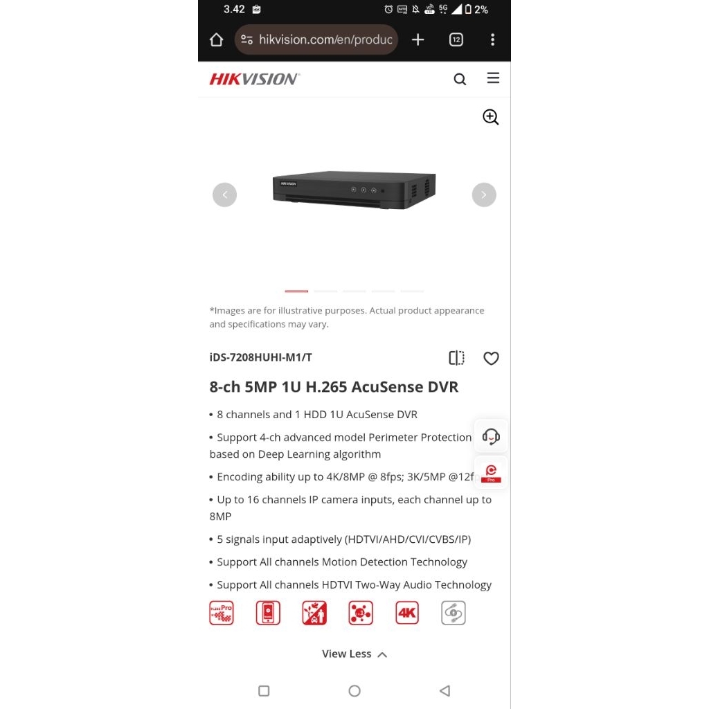 DVR HIKVISION 8 CHANNEL AUDIO SERIES SUPPORT HINGGA 8MP