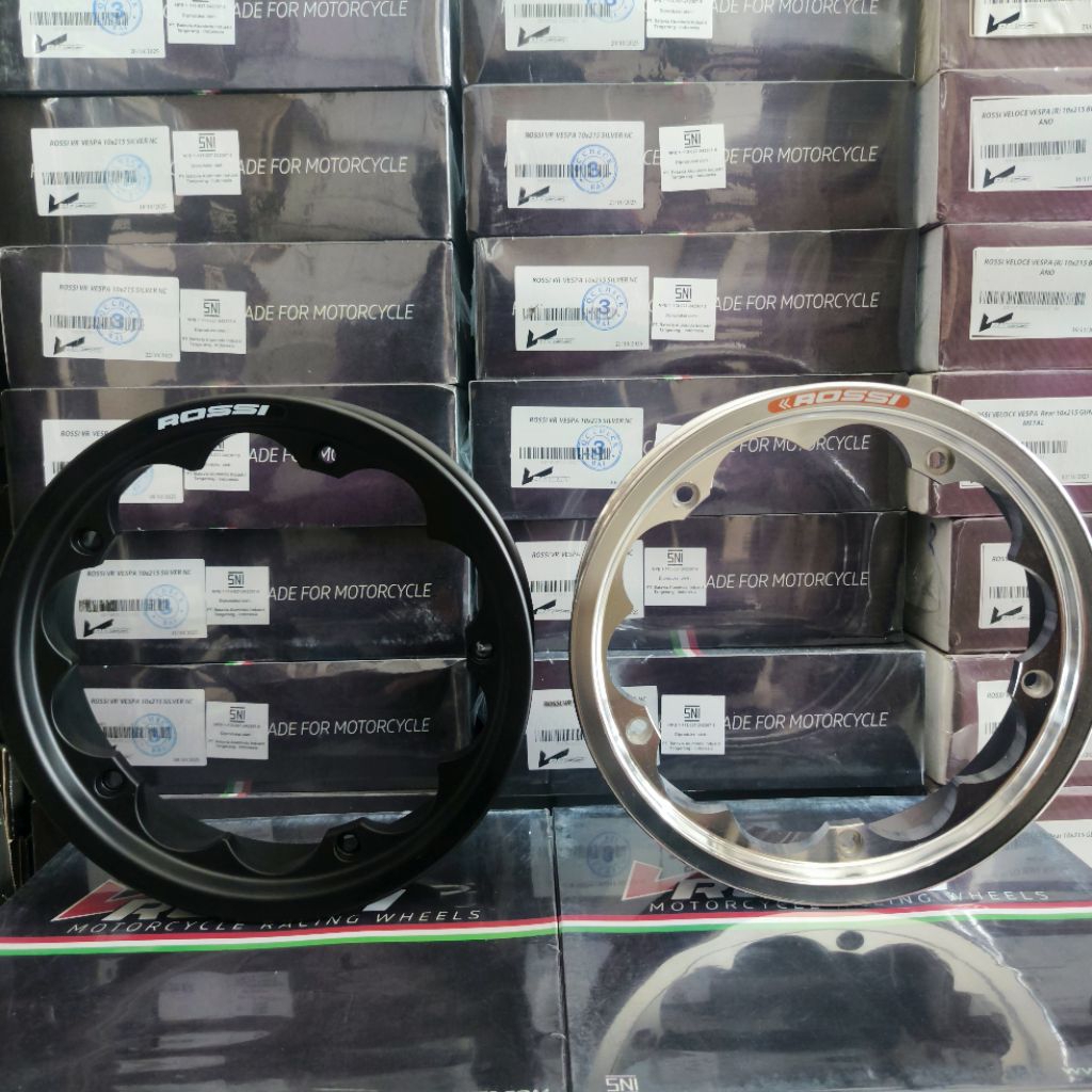 VELG VESPA ROSSI VRX ring 10,motif kembang/BLACK ANO