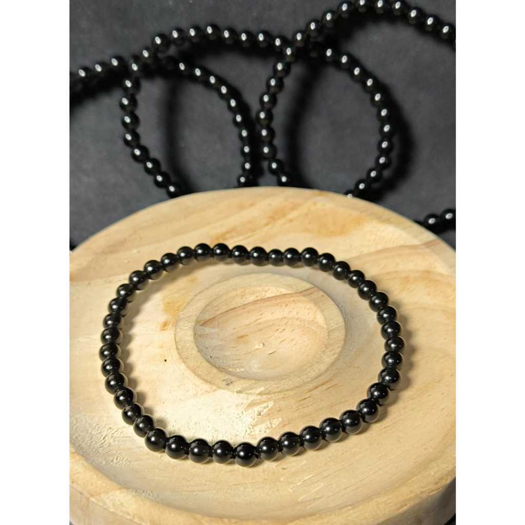 Gelang Black Obsidian Natural 4 mm Top Grade