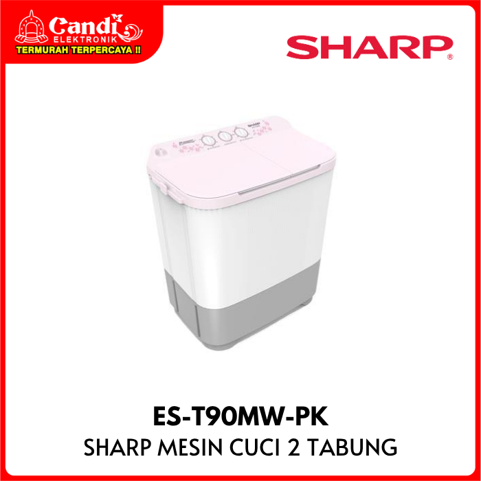 SHARP Mesin Cuci 2 Tabung 8 Kg Puremagic ES-T90MW-PK