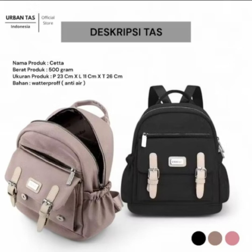 Urban - Tas Ransel Wanita Cetta Mini Korea Tas Ransel Mini Chibao Tas Ransel Anti Air Wanita 140 Co