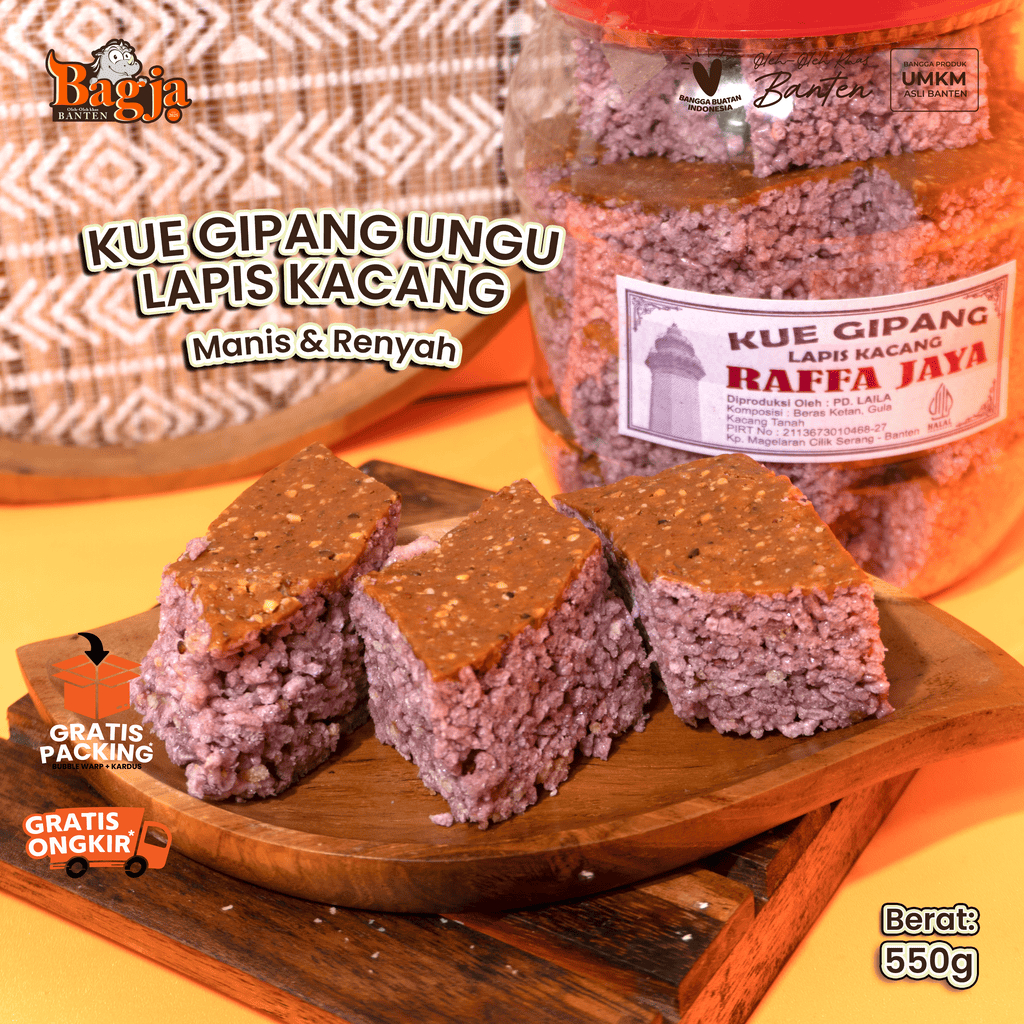Kue Gipang Ungu Lapis Kancang Toples