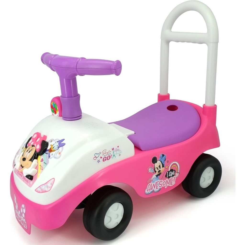 BEST SELLERR  Kiddieland: Foldable Handle Ride-On - Minnie - Disney Foot to Floor Vehicle