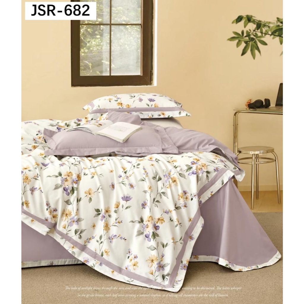 sprei single bahan Katun Jepang semi reactive kode JSR-682 motif bunga (belum termasuk bed cover)