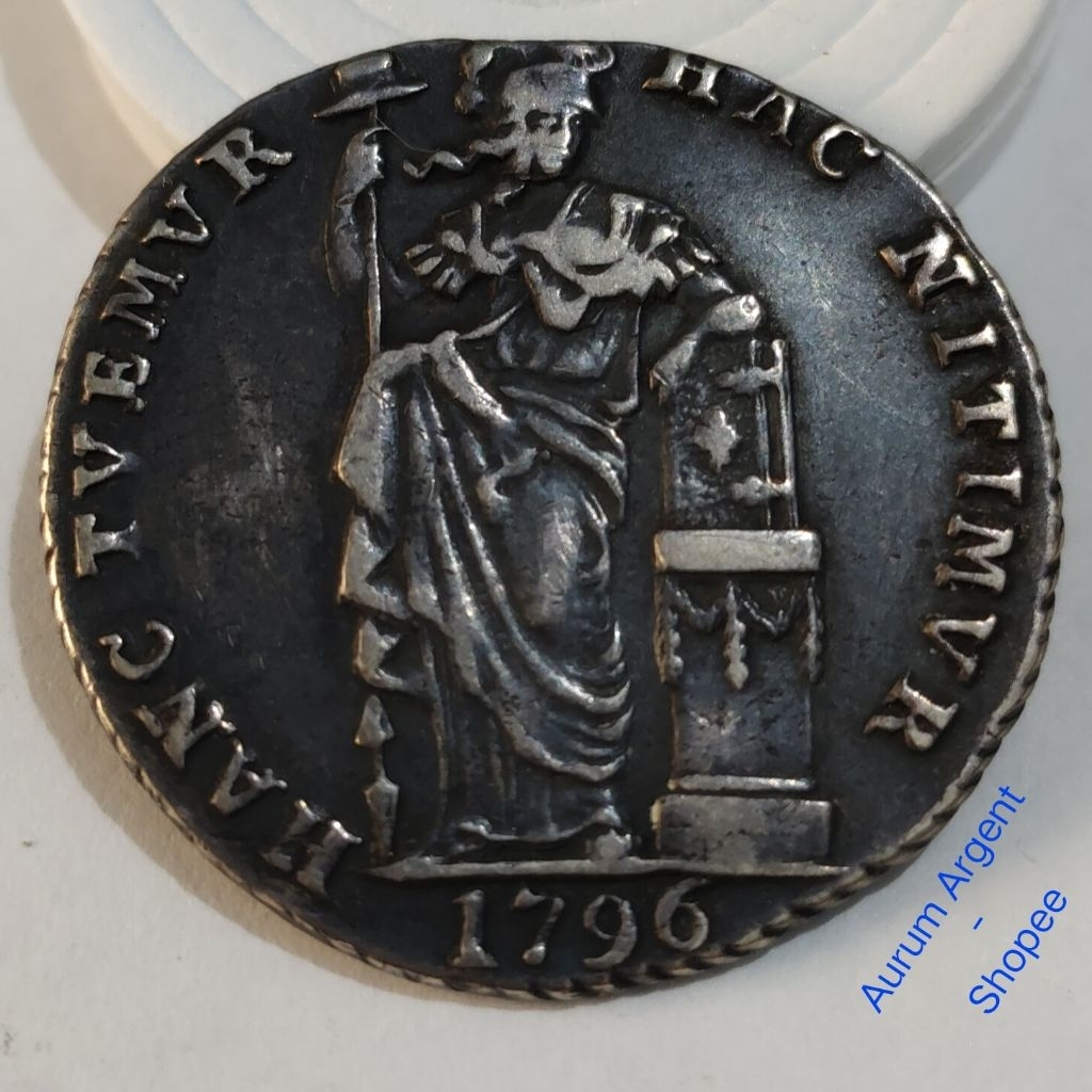 Y.161-- 1 PC KOIN PERAK KUNO ASLI GULDEN DEWI PALLAS TH 1796. -- SILVER COIN --