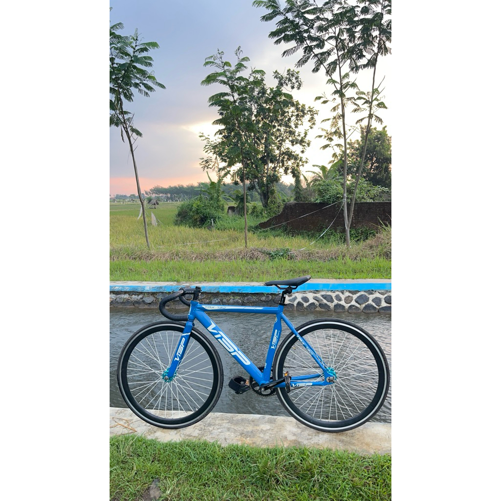 Sepeda Fixie VISP biru