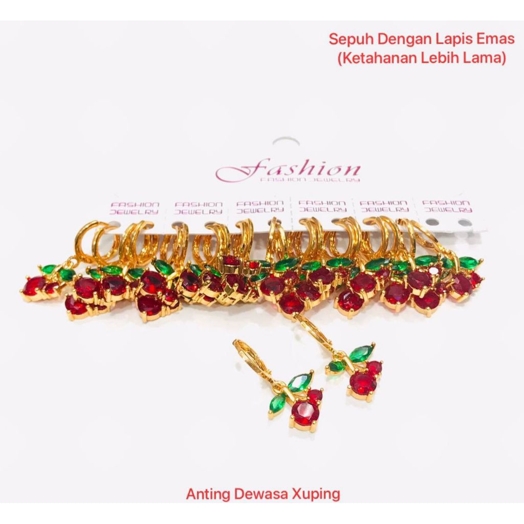 Anting Wanita- Aksesoris Wanita Xuping Titanium Anting Dewasa Cocok dipakai sehari-hari Anting Cherr