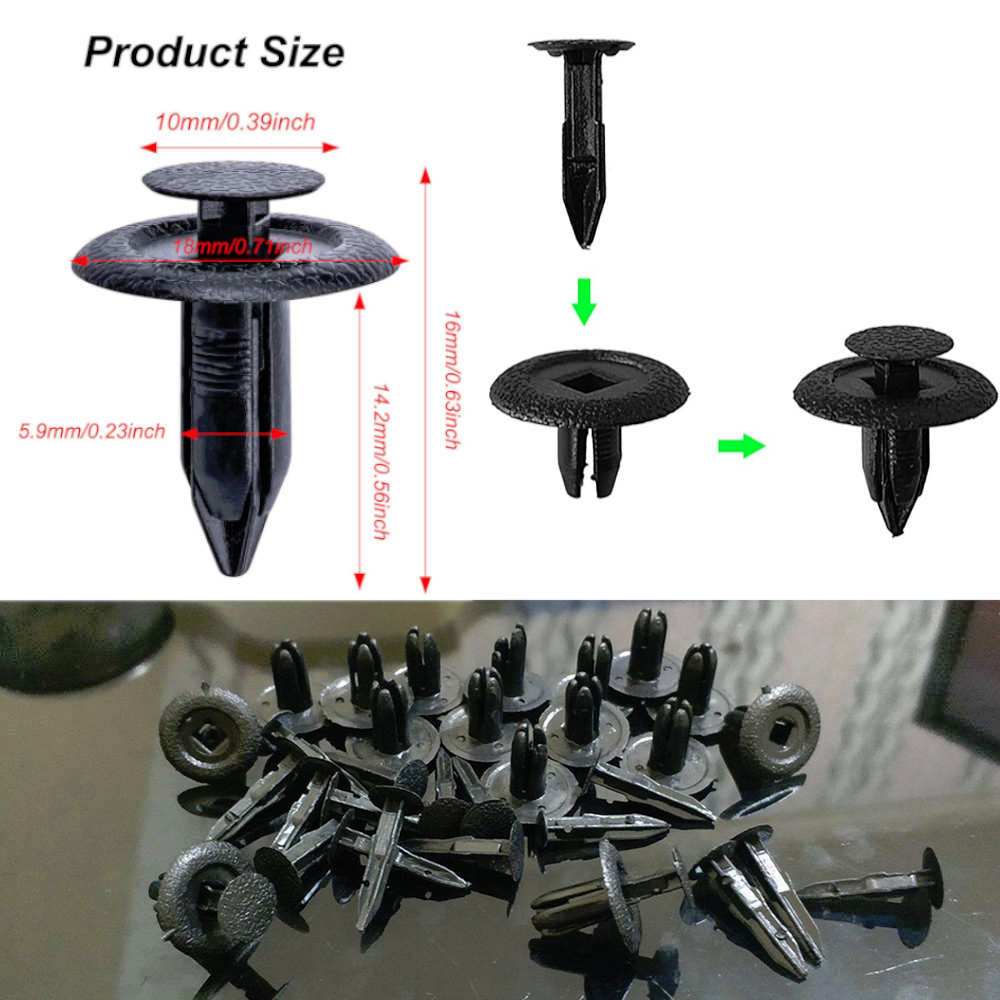 Klip Kancing Cengkeh Kecil Penahan Panel Bagasi Trim Mazda UNIVERSAL 6mm B99 Car Clip Push Pin Trunk