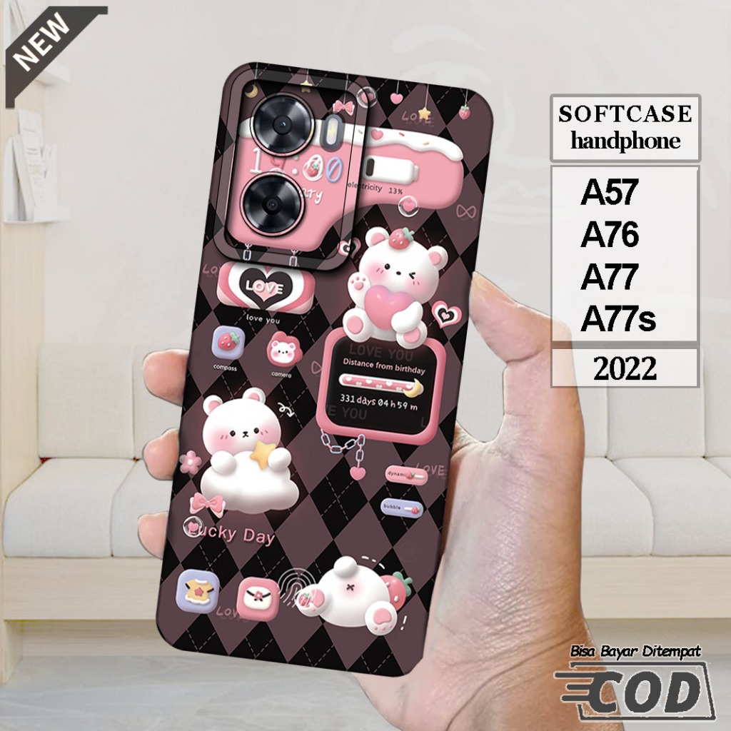 Case OPPO A57  -OPPO A76 -OPPO A77 -OPPO A77s  _Casing Silikon  hitam bening lentur elastis keren