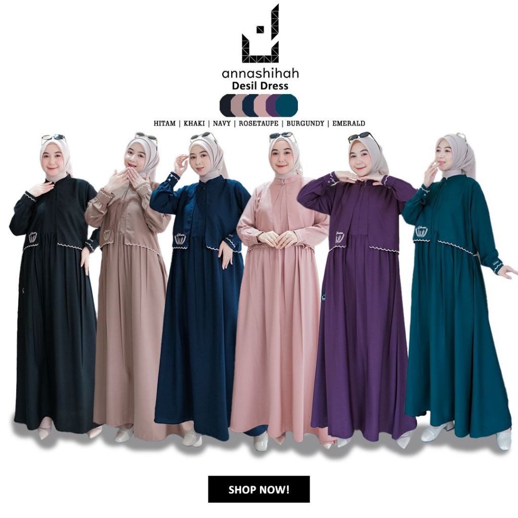 DESIL Gamis Bahan Yoris Morena mix Bordir ORI by Annashihah/ Desil Dress by Annashihah/ Gamis Desil 