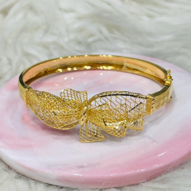 gelang bangkok pita kerawang mewah elegant emas asli kadar 700