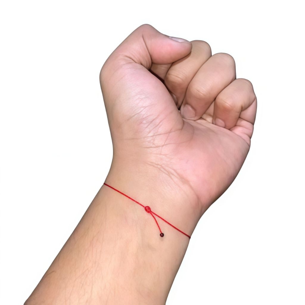 Gelang tali tipis redline single layer premium, gelang tali merah, gelang merah tipis, gelang khatsu