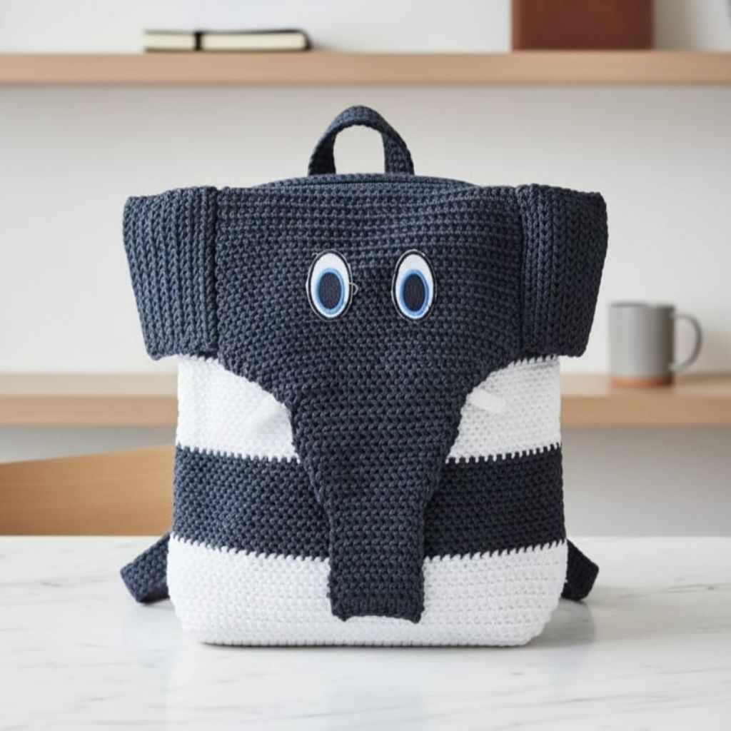 Tas Ransel Rajut Gajah Unik & Eye-Catching - Sentuhan Etnik Modern Karakter