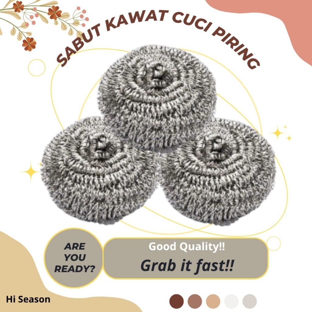 KAWAT GOSOK CUCI PIRING SABUT BESI STAINLESS STEEL SPON BESI CUCI PIRING