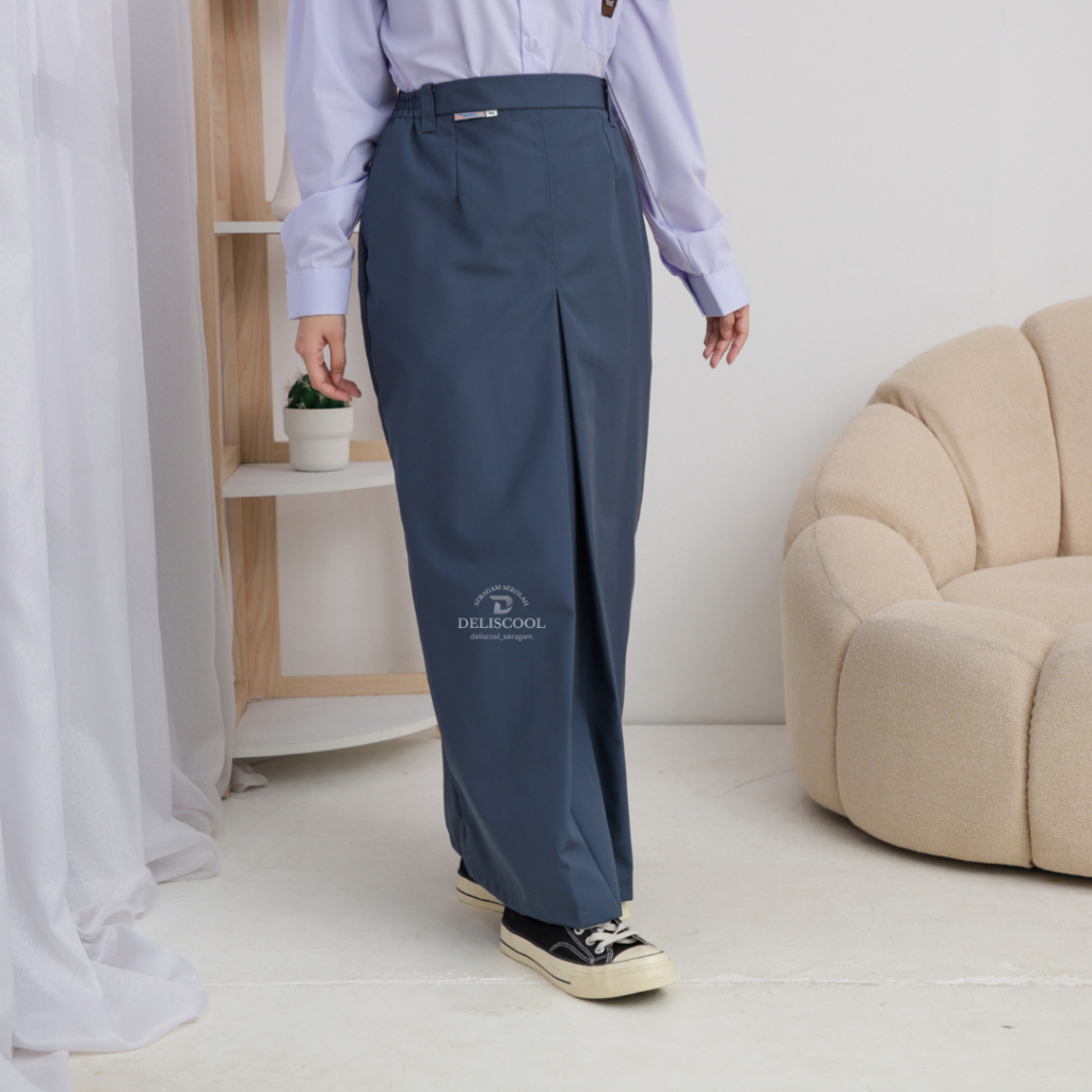 Deliscool Seragam sekolah SMA Rok span Abu panjang | span SMA abu