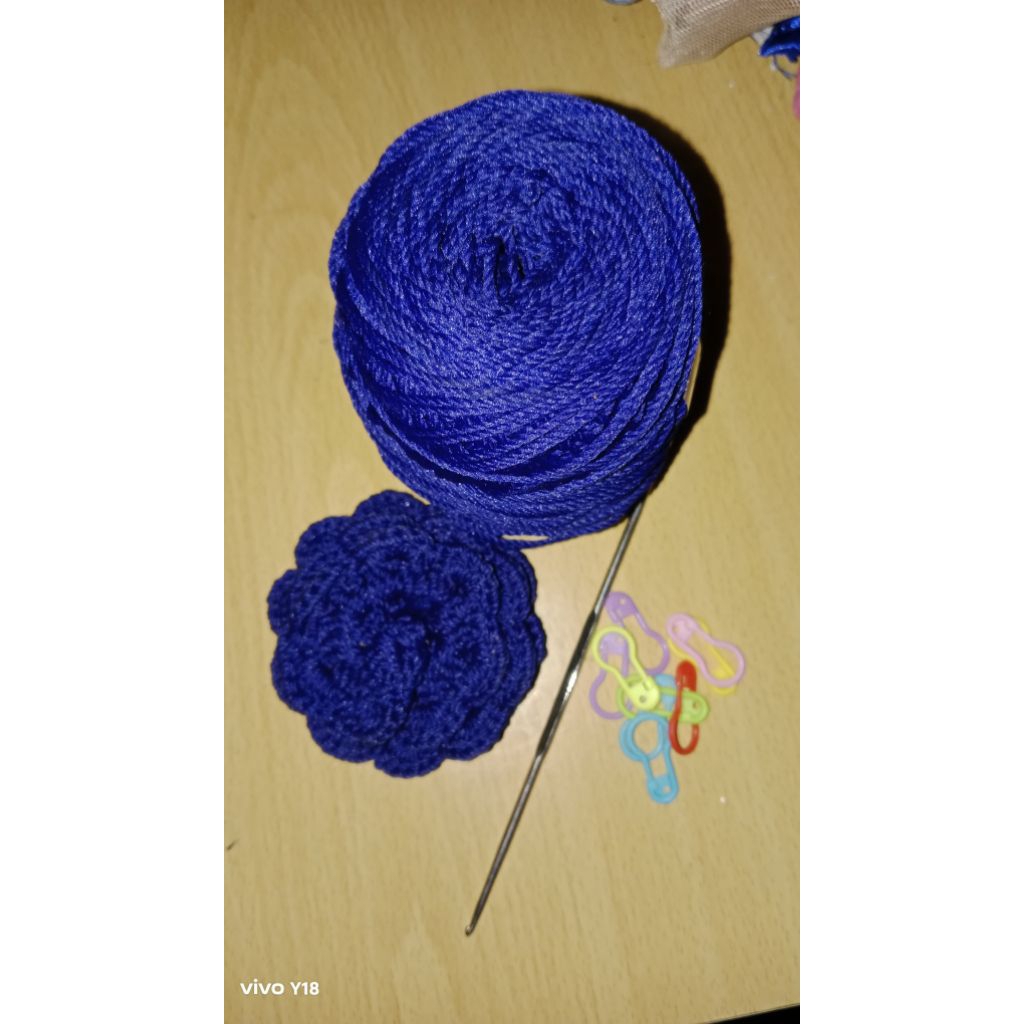 prelove sisa benang rajut policherry free hakpen dan jarum rajut