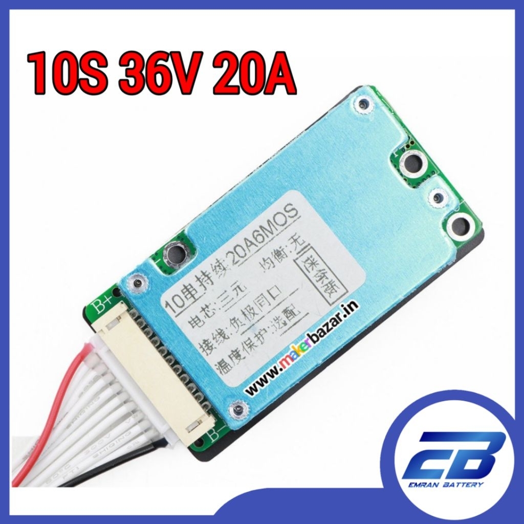 BMS 10S 36V 20A E-Bike Lithium Battery Protection Part Sepeda Listrik