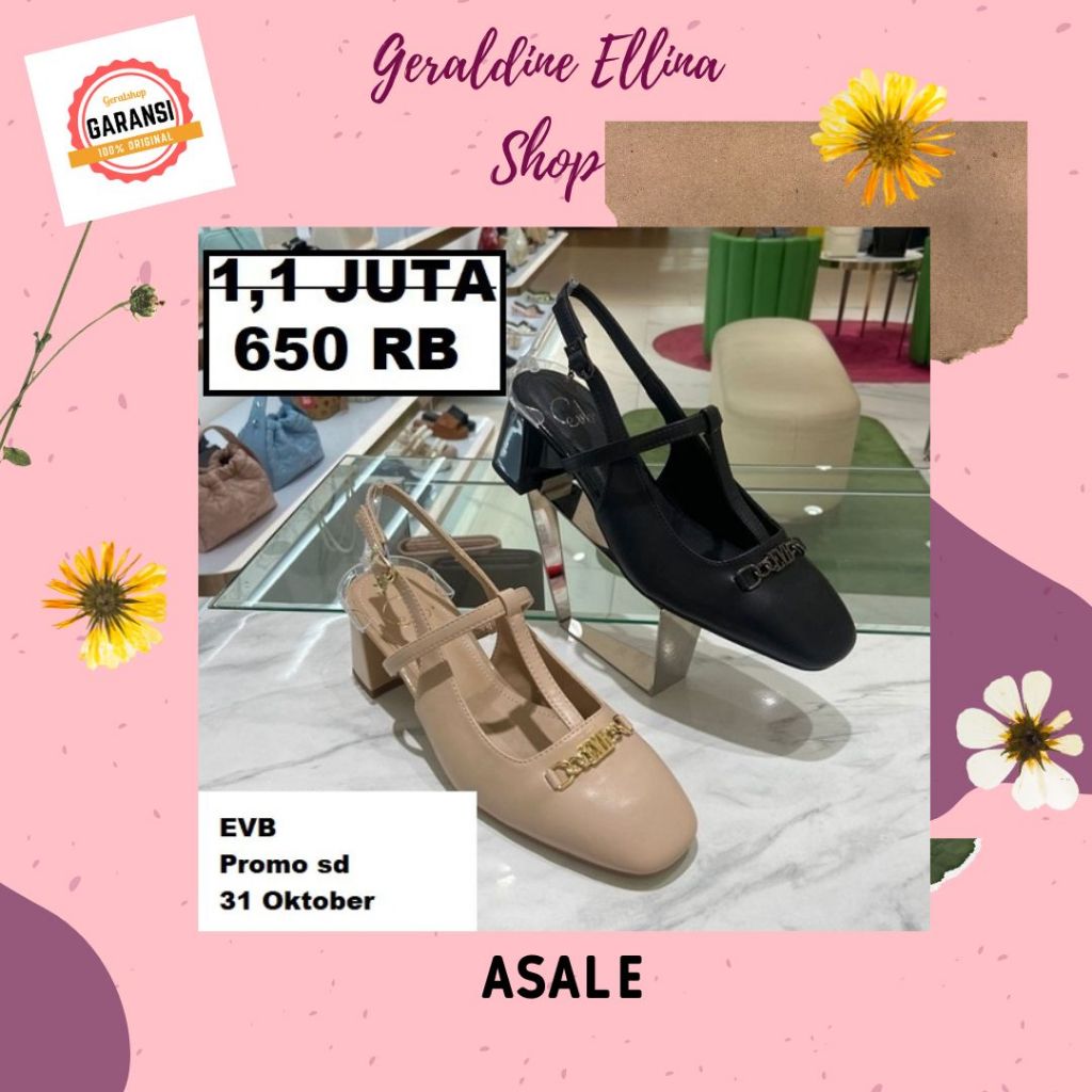 Sepatu heels wanita EVB original sale seri ASALE