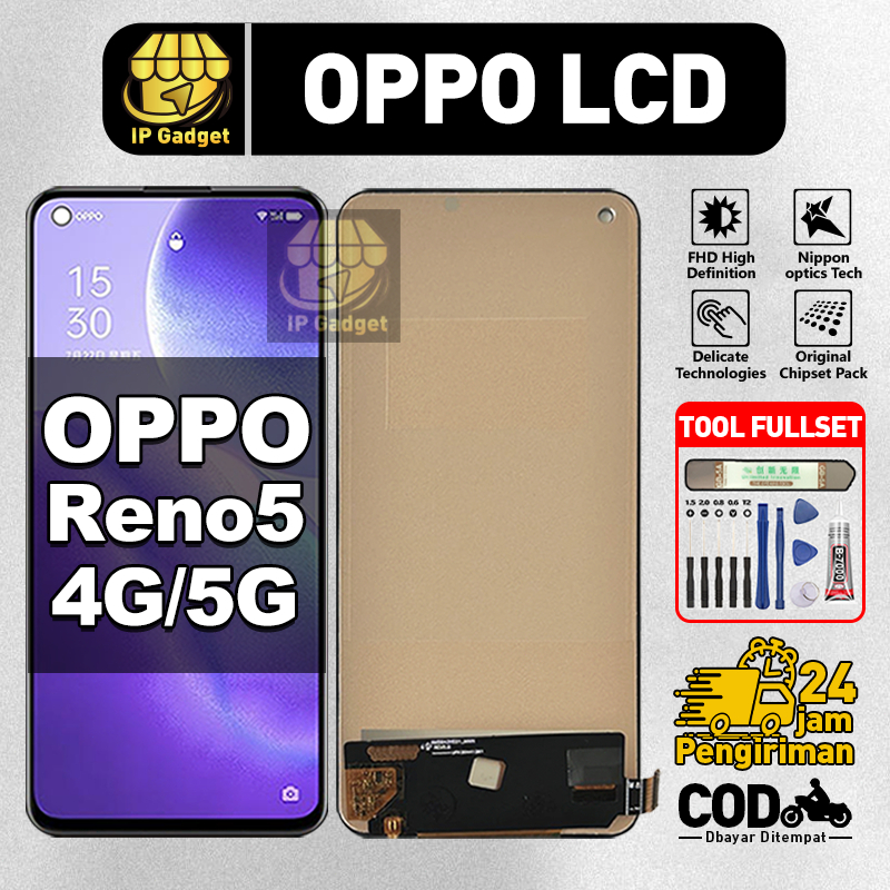 ORI FOR LCD OPPO Reno 5 4G 5G Fullset Original LCD HP OPPO Reno5 4G 5G Asli Touchscreen Layar Sentuh