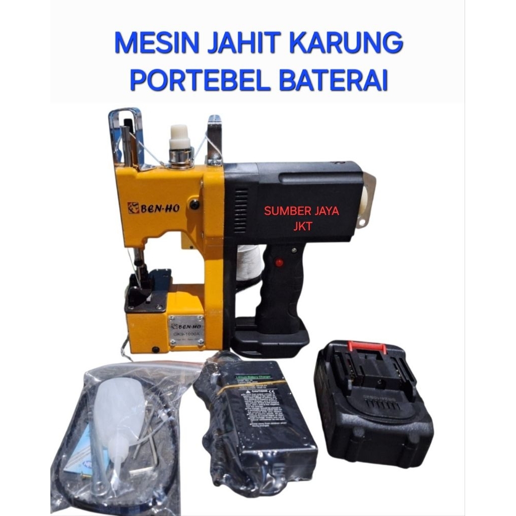 mesin jahit karung portebel dgn baterai