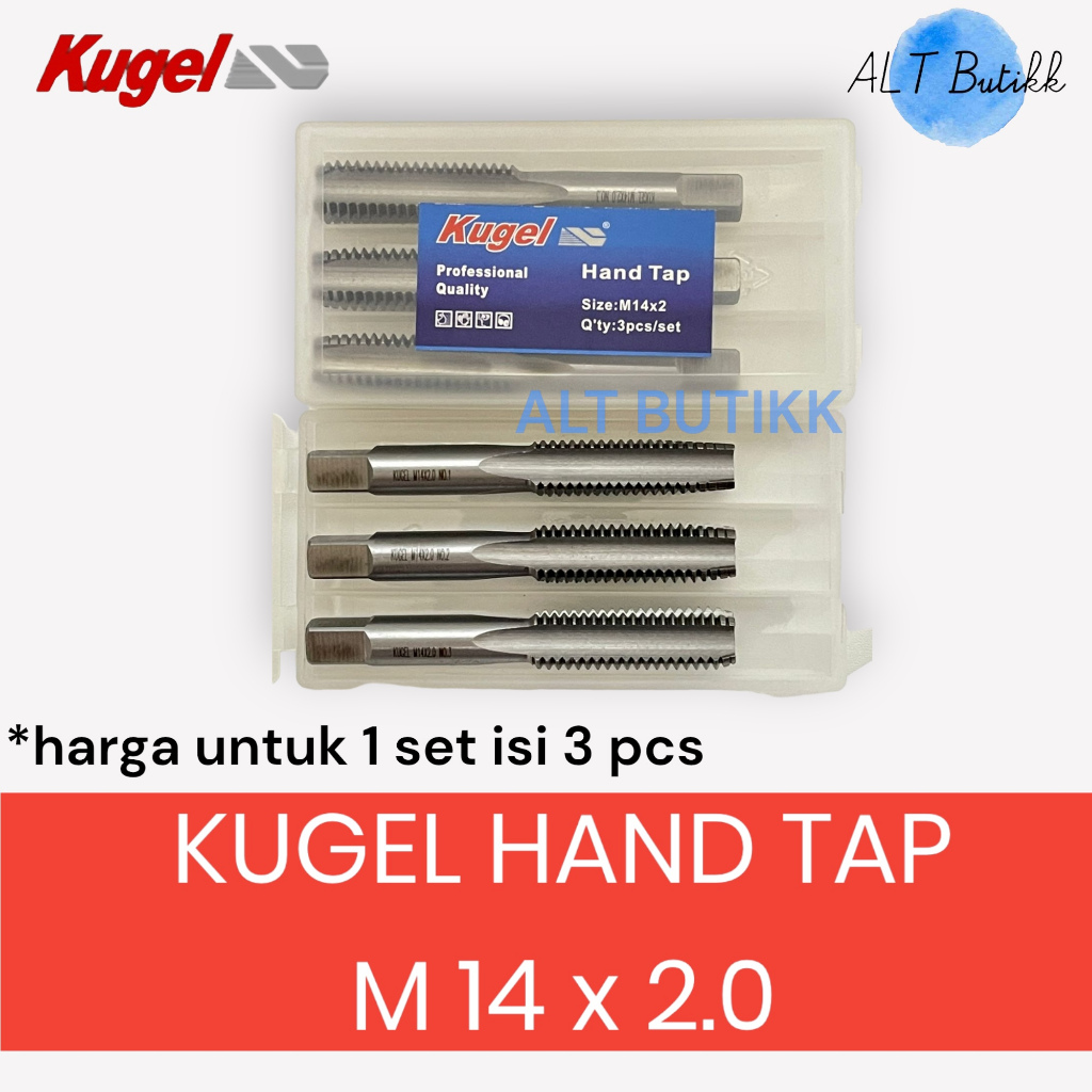 KUGEL HAND TAP M14 x 2,0 | ALAT PEMBUAT DRAT BAUT ULIR SCREW | MATA TAP M 14 x 2,0