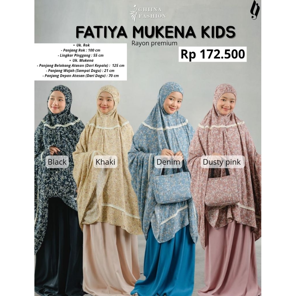 FATIYA MUKENA KIDS BY GHIINA FASHION MUKENA ANAK TANGGUNG